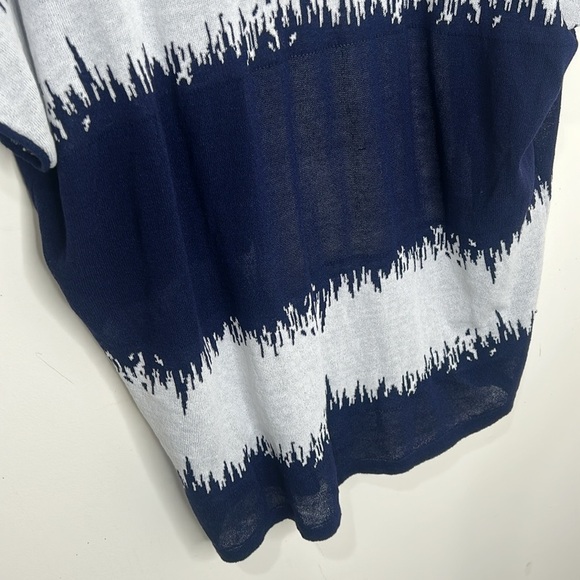 NWT CHICO’S Static Wave Kadie Cardi Jacket Midnight Blue White Size 0 Small - Picture 12 of 14